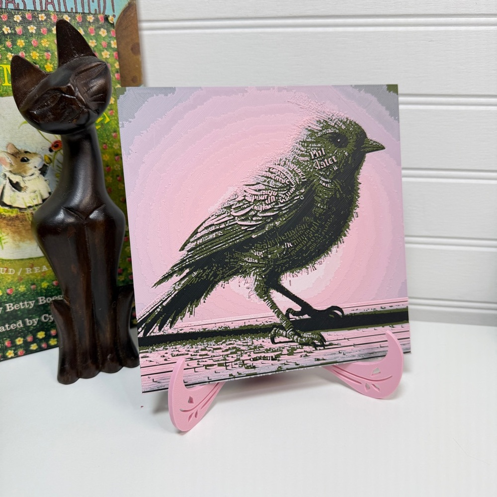 Uniquely Colored Bird Wall Art, Textured Art, Hueforge Art